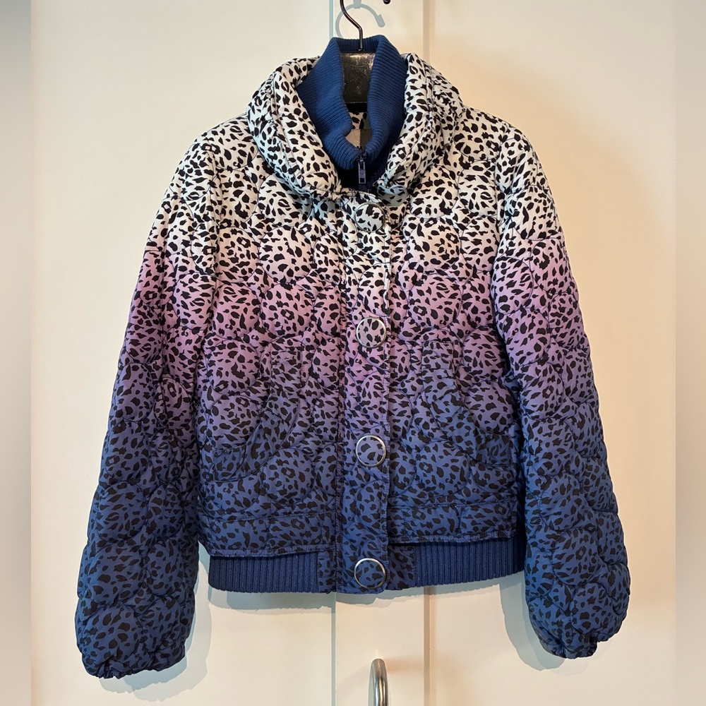 Vero Moda 💜 L (Fits S-M) Animal Print 🐆 Down Puffer Jacket ❄️